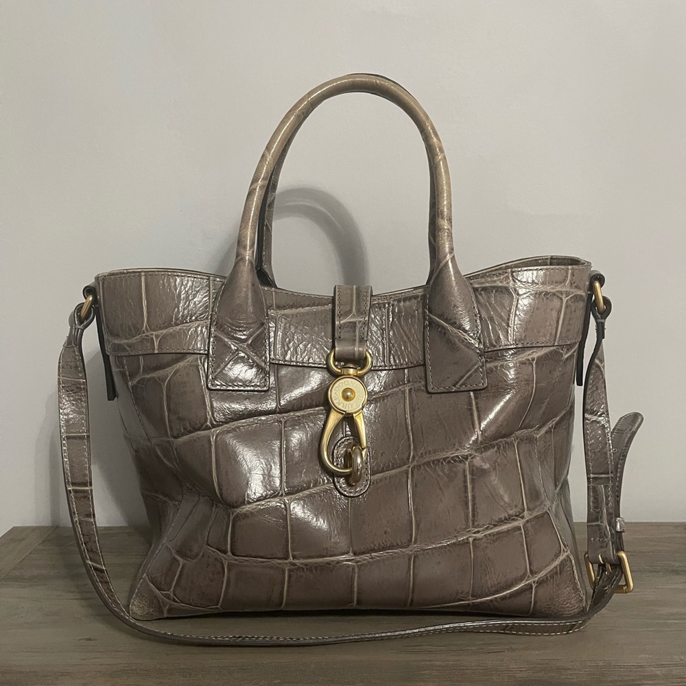 Dooney & Bourke Gray leather Amelia Tote Bag